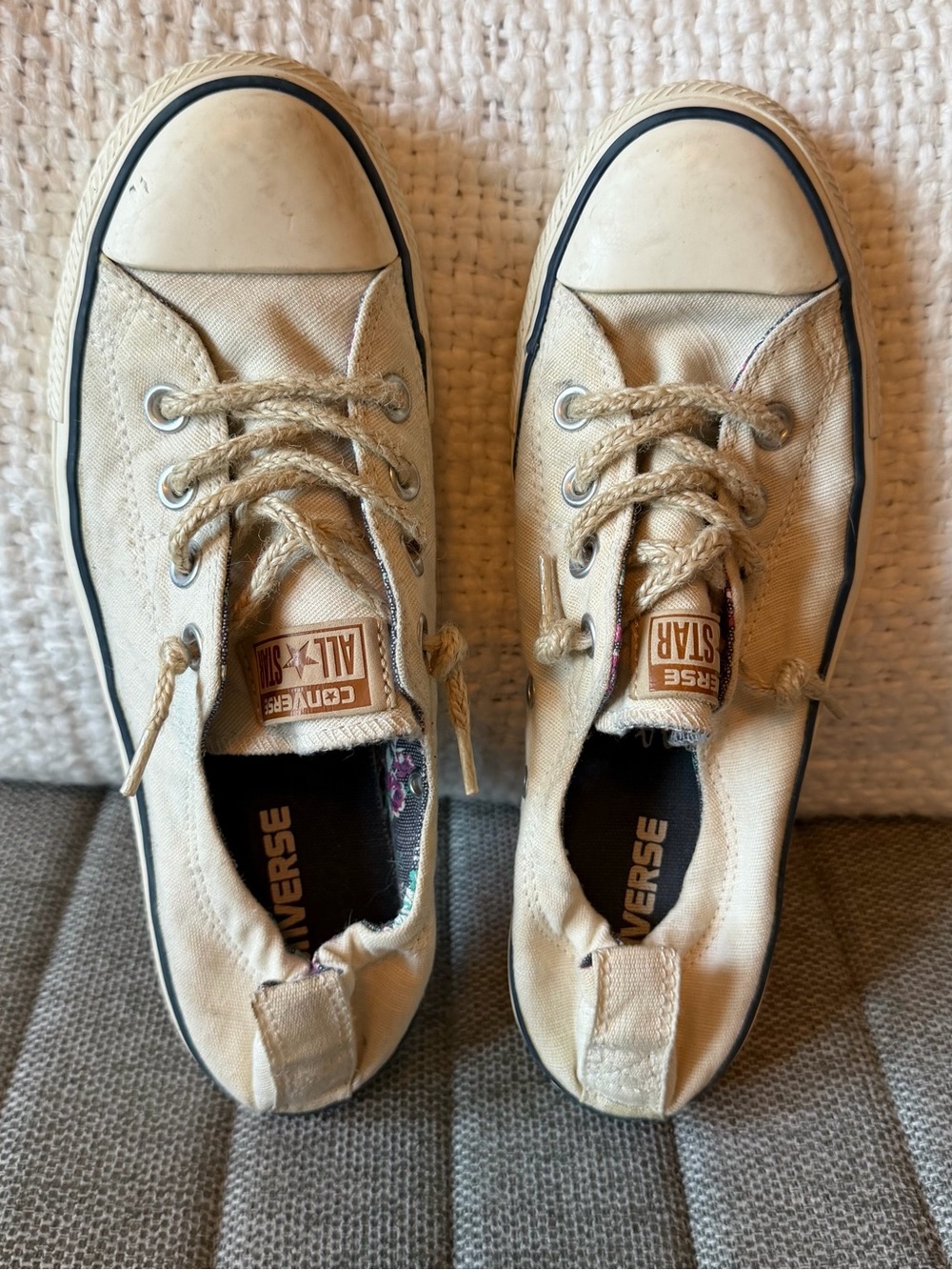 Converse Beige Canvas Low-Top Sneakers